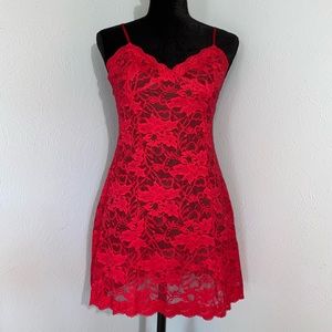 Victoria’s Secret Red Lace Slip Chemise